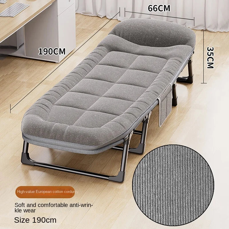 American-Style Folding Bed with Backrest & Storage – Compact Portable Aluminium Alloy Bed for Home & Office Nap – Sturdy & Easy to Store