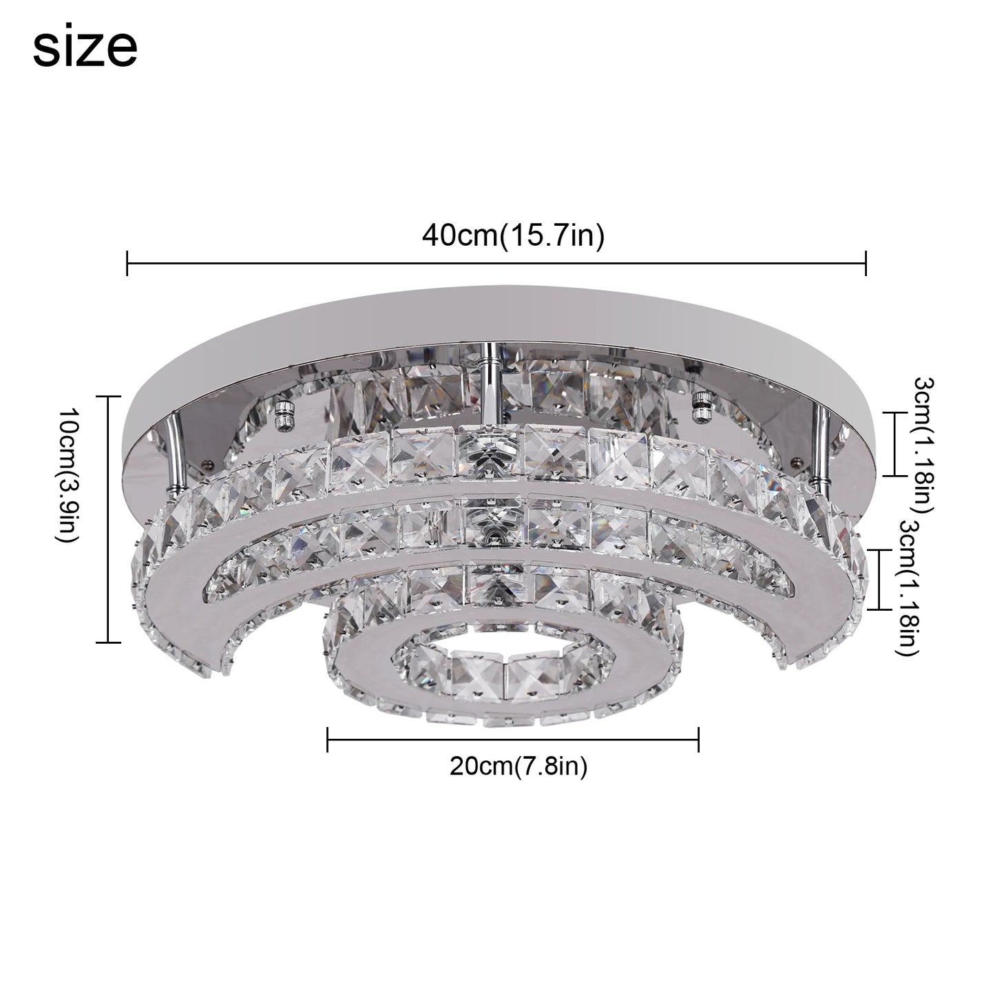 SunMoon Crystal Art Deco Chandelier – Modern LED Ceiling Light for Living Room, Dining Space & Bedroom Luxury Glow