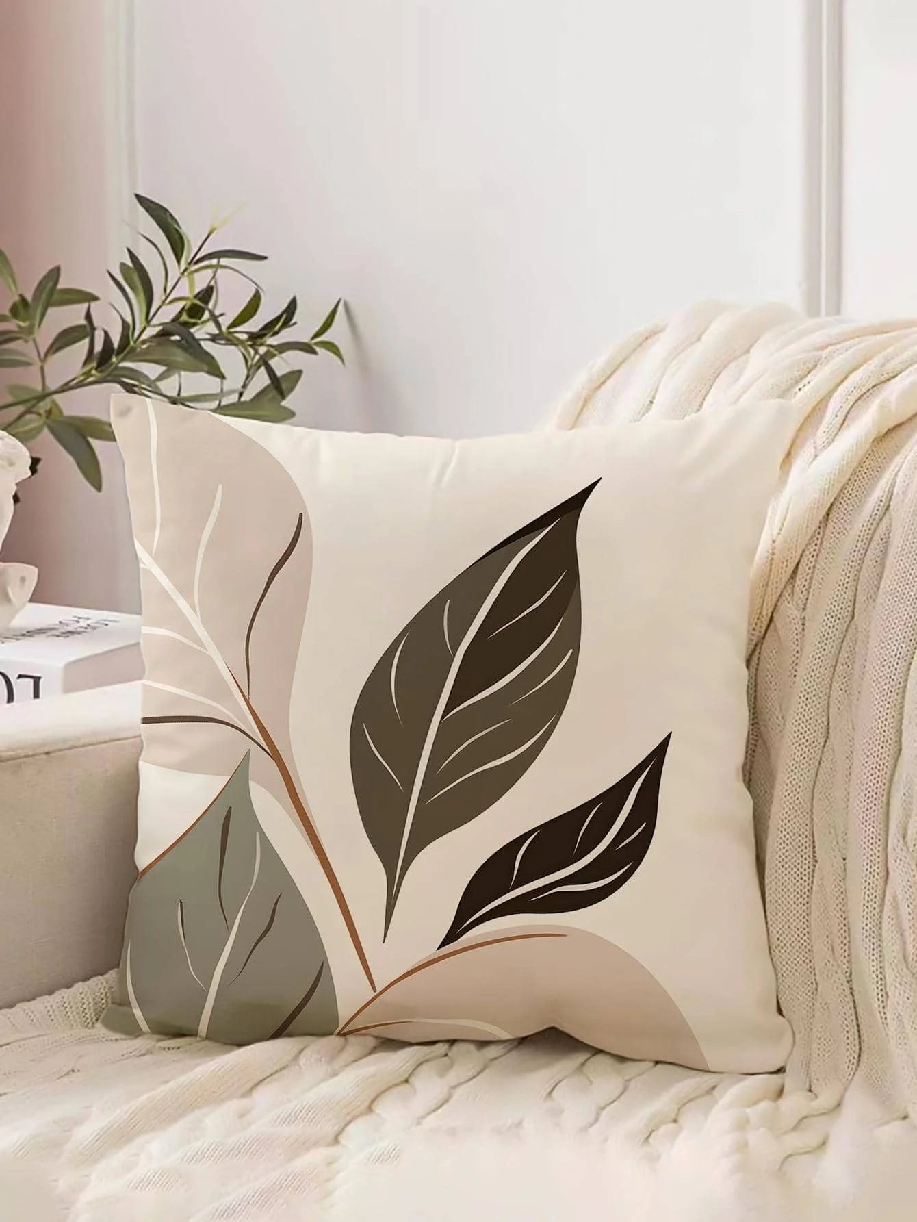 Whisper Linen Plush Cushion Cover | Beige Decorative Throw Pillow Case in 30x50 / 40x40 / 45x45 / 50x50 cm | Nordic-Inspired Soft Cozy Accent for Living Room, Chair & Bedroom Décor