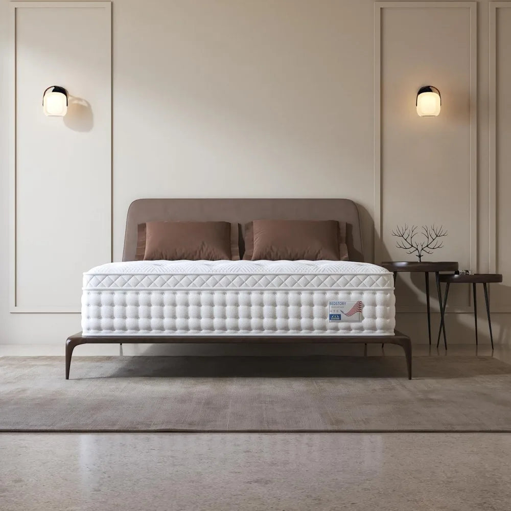 The House of Bonney 14-Inch Queen Hybrid Mattress – Deep Sleep Luxury with Lumbar Support, Orthopedic Firm Memory Foam, Motion Isolation & Pain Relief