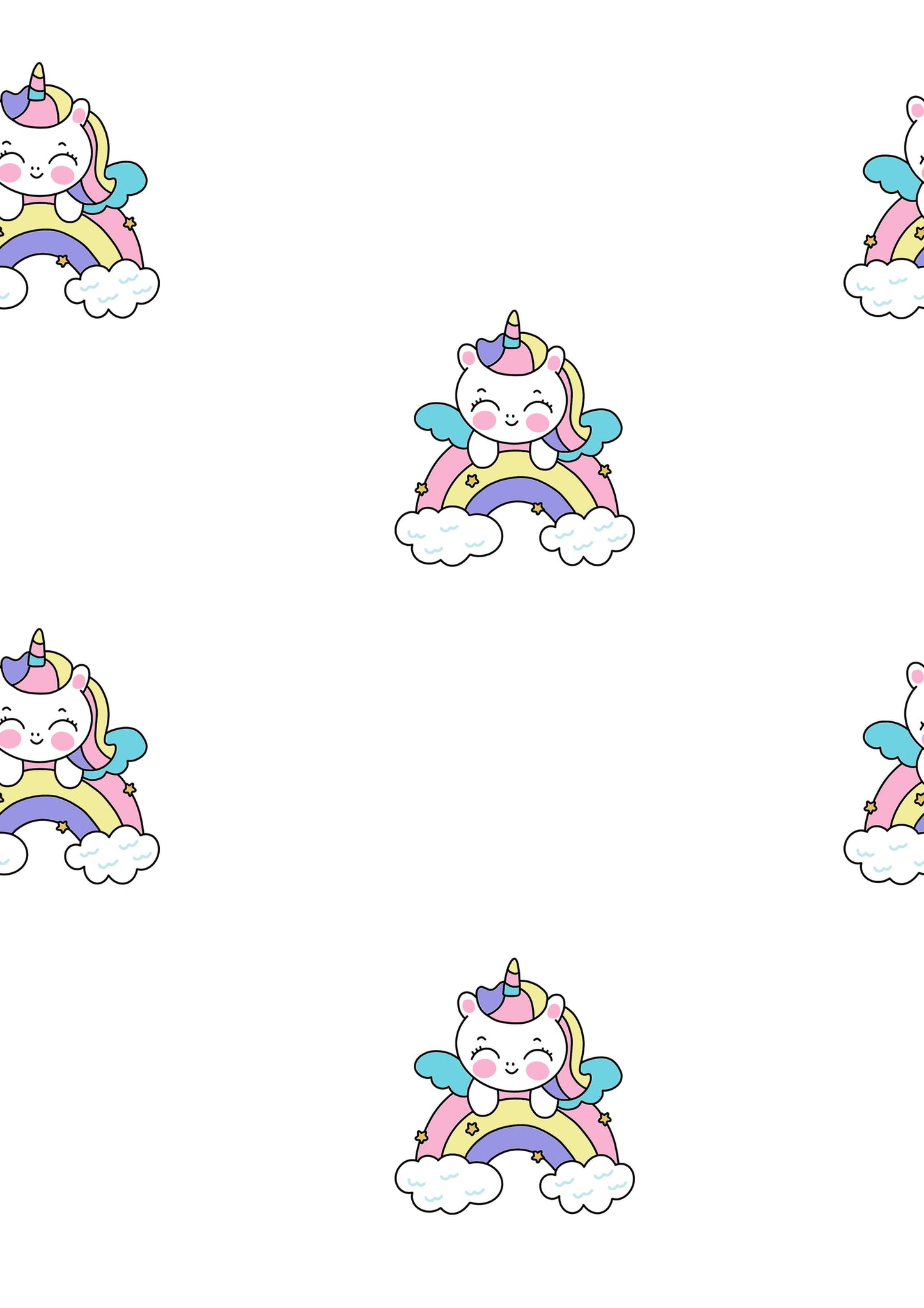 Unicorn With Rainbow Printed Canopy