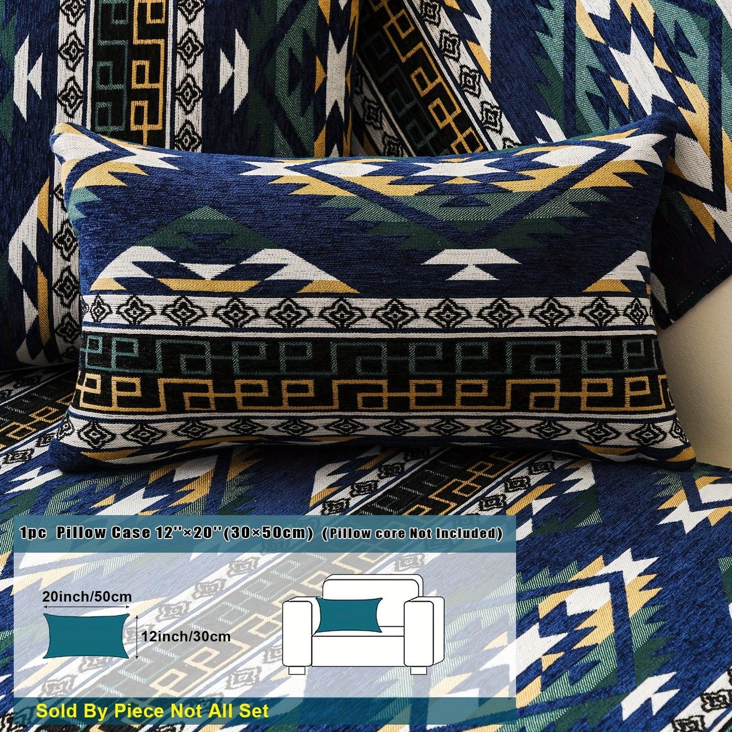 Boho Couch Cover - Chic Snow Chenille Sofa Slipcover