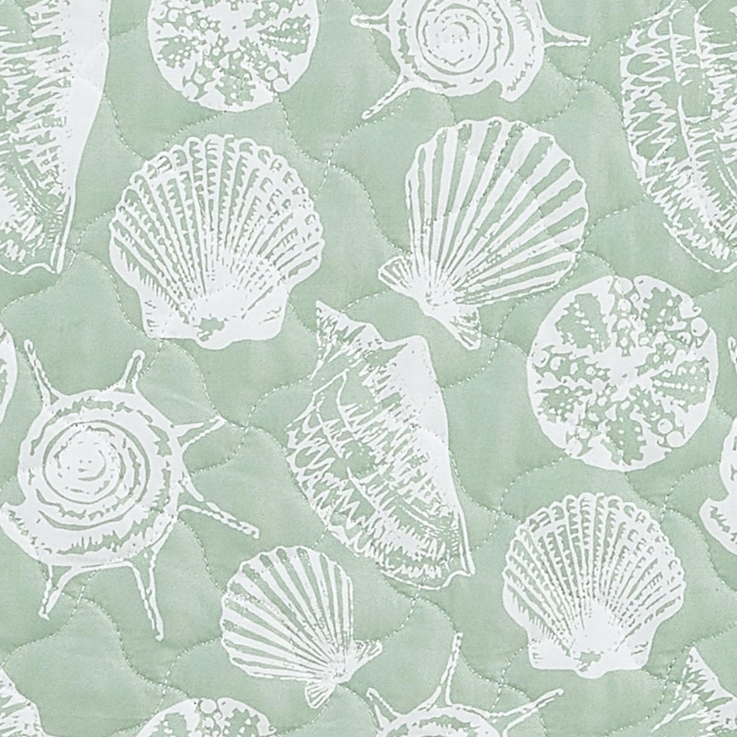 Green Seashell Quilt - Emerald Bay