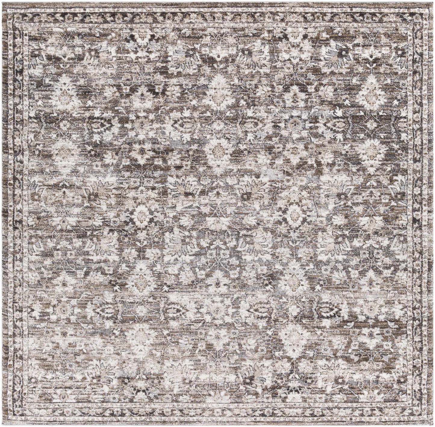 Talihina Brown Luxe Damask Rug