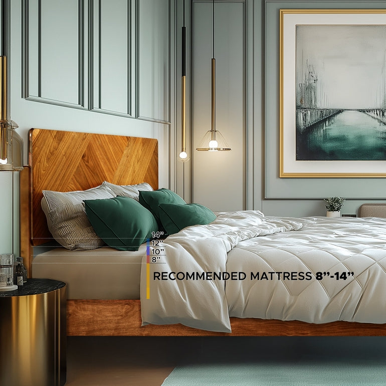 Rorns Bifrost Platform Bed Frame With Headboard for Modern Bedrooms