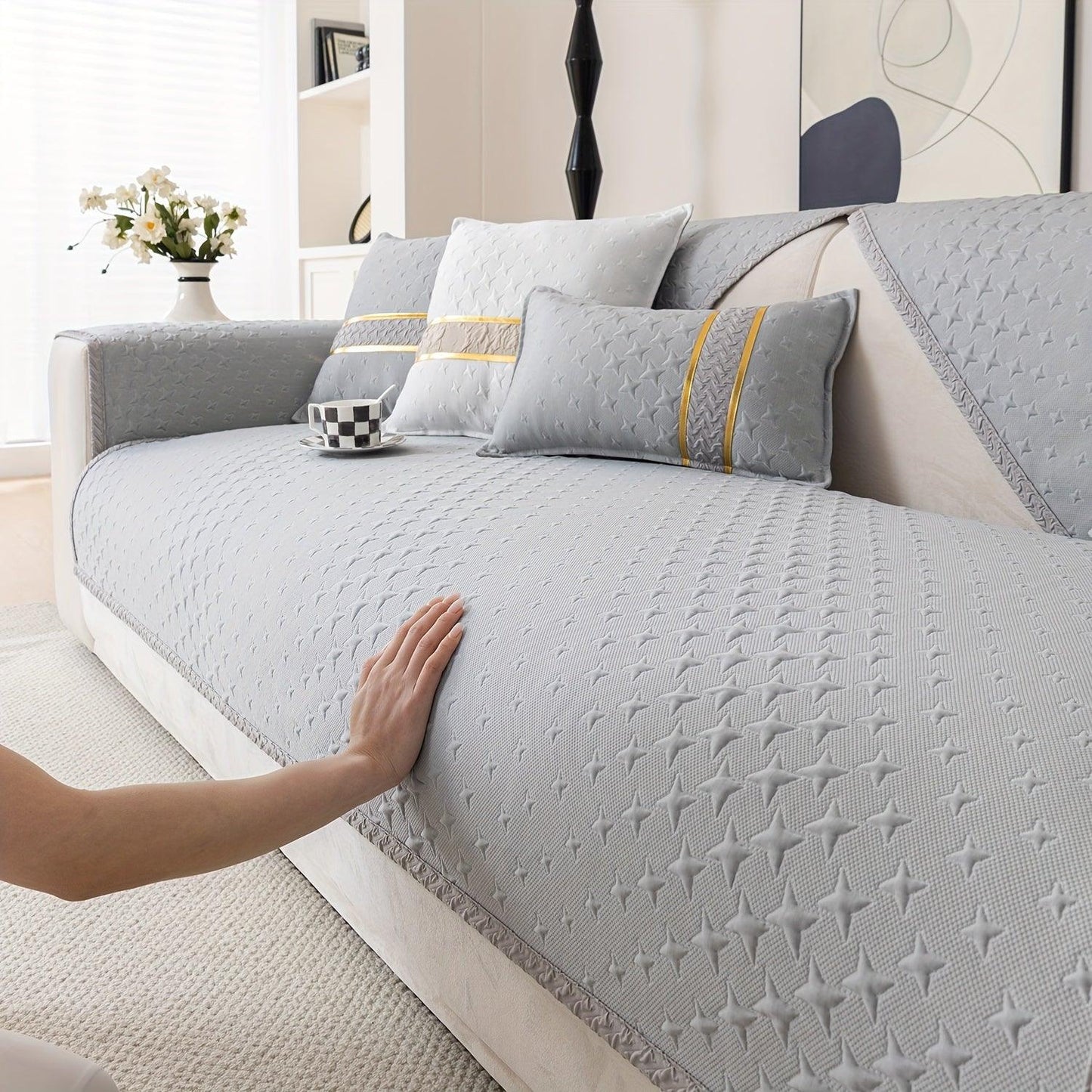 Summer Cooling Silk Non-slip Sofa Cover- Couch Cover for Dogs