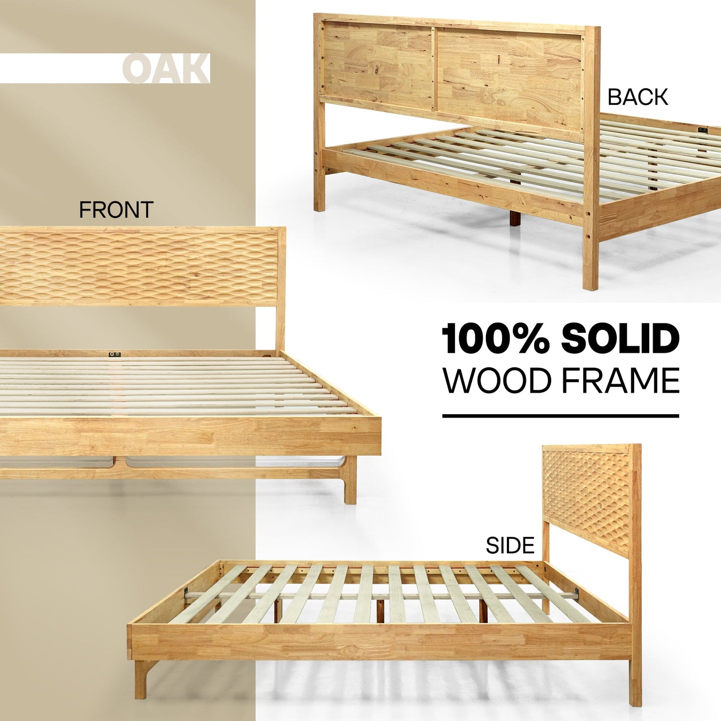 Acacia Elara Platform Bed Frame with Headboard - Stylish and Durable Design