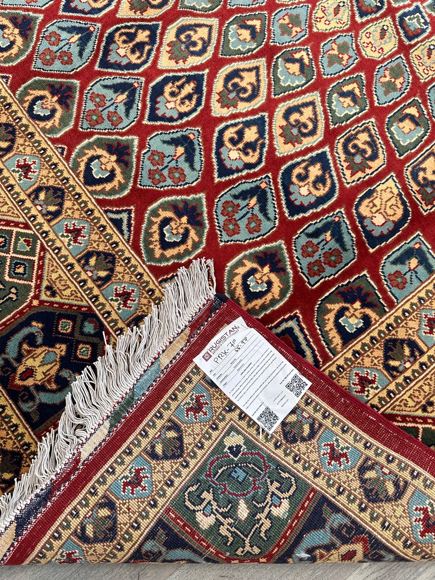 Afghani Parak Hand-Knotted Wool Rug | 6’6″ x 9’10″ Traditional Dome Motif