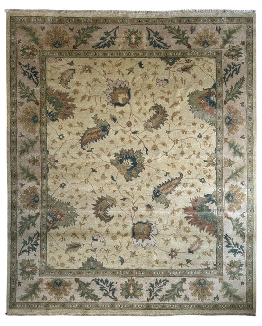 Hand-Knotted Oushak Soft Wool Rug 8 x 10
