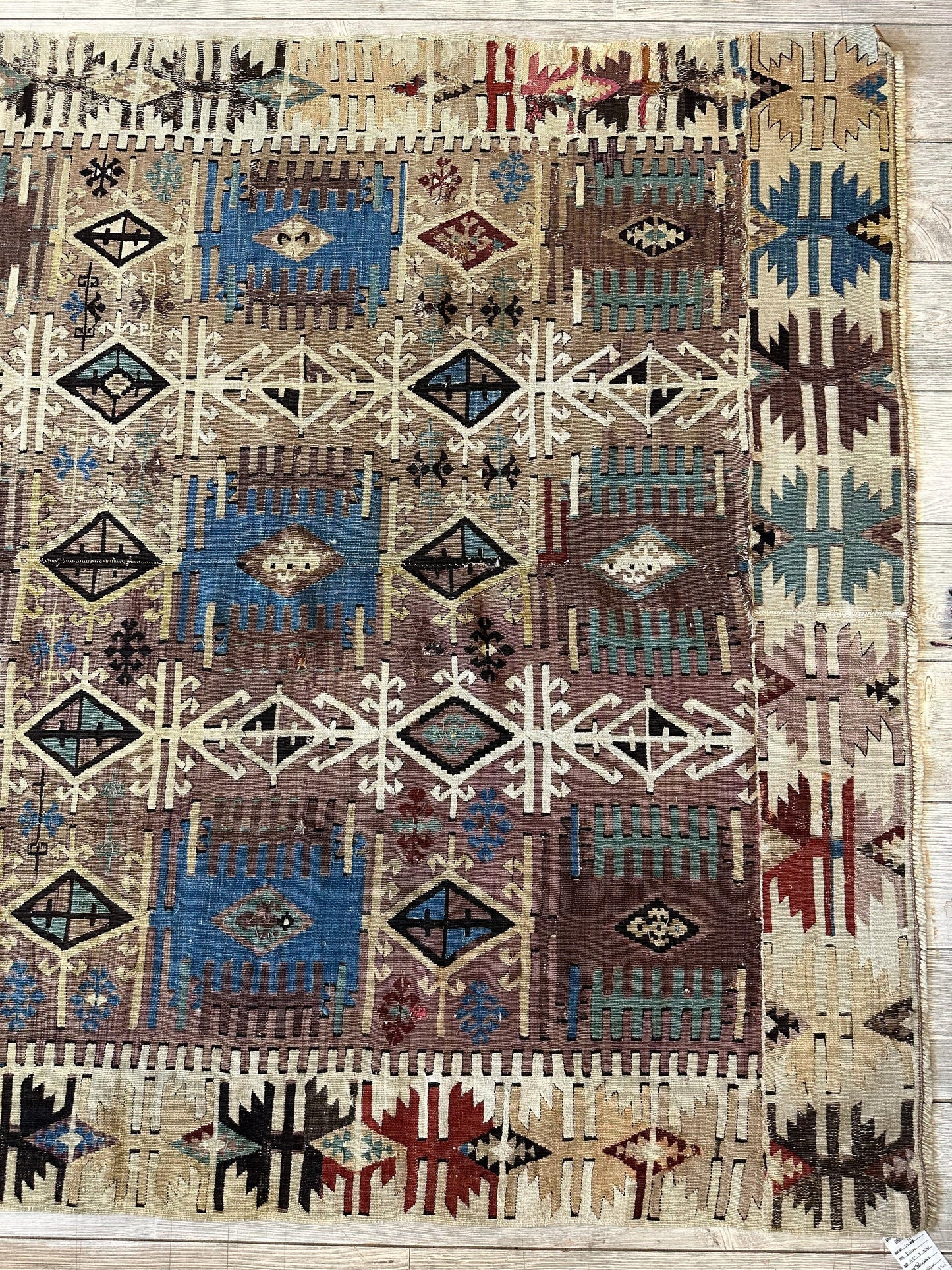Reyhanli Anatolian 19th C Antique One Of A Kind Kilim Rug 5’ x 8’3”