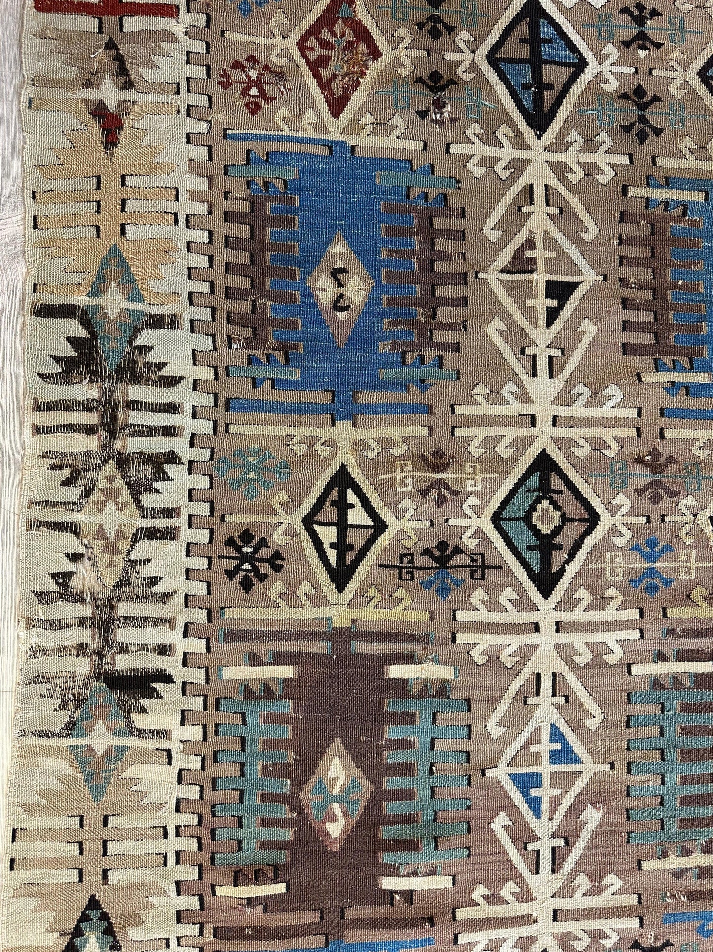 Reyhanli Anatolian 19th C Antique One Of A Kind Kilim Rug 5’ x 8’3”