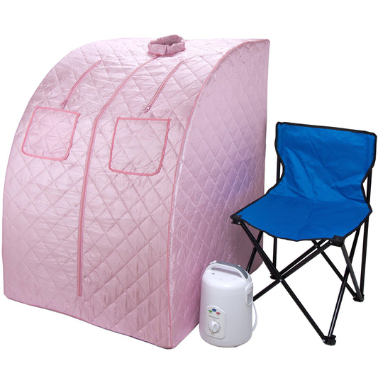 Oversized Portable Steam Sauna for Weight Loss, Detox & Relaxation at Home, Chair Included - Pink