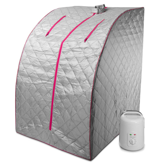 Lightweight Personal Steam Sauna for Weight Loss, Detox & Relaxation, 60 Minute Timer - Pink