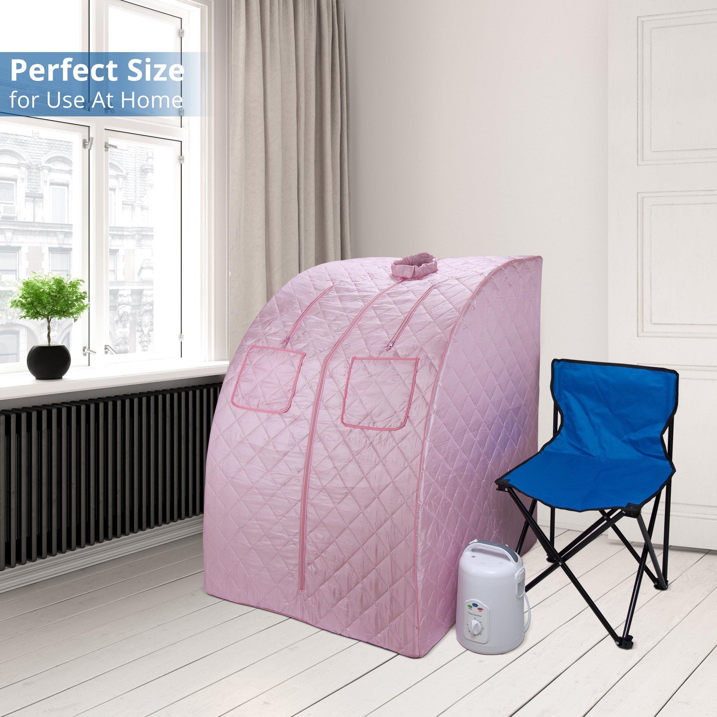 Oversized Portable Steam Sauna for Weight Loss, Detox & Relaxation at Home, Chair Included - Pink