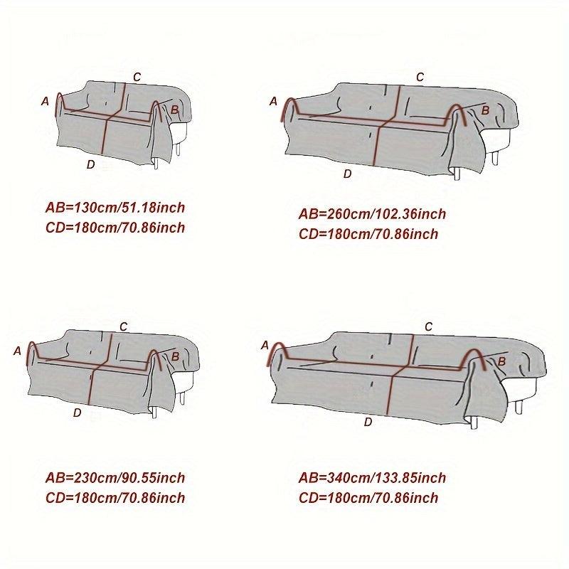 Premium Chenille Fabric Dark Green Couch Cover - All-Season Protector