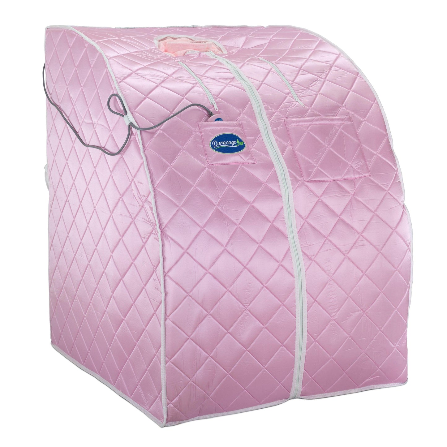 Large Portable Low EMF Negative Ion Indoor Sauna with Chair and Heated Footpad Included - Light Pink