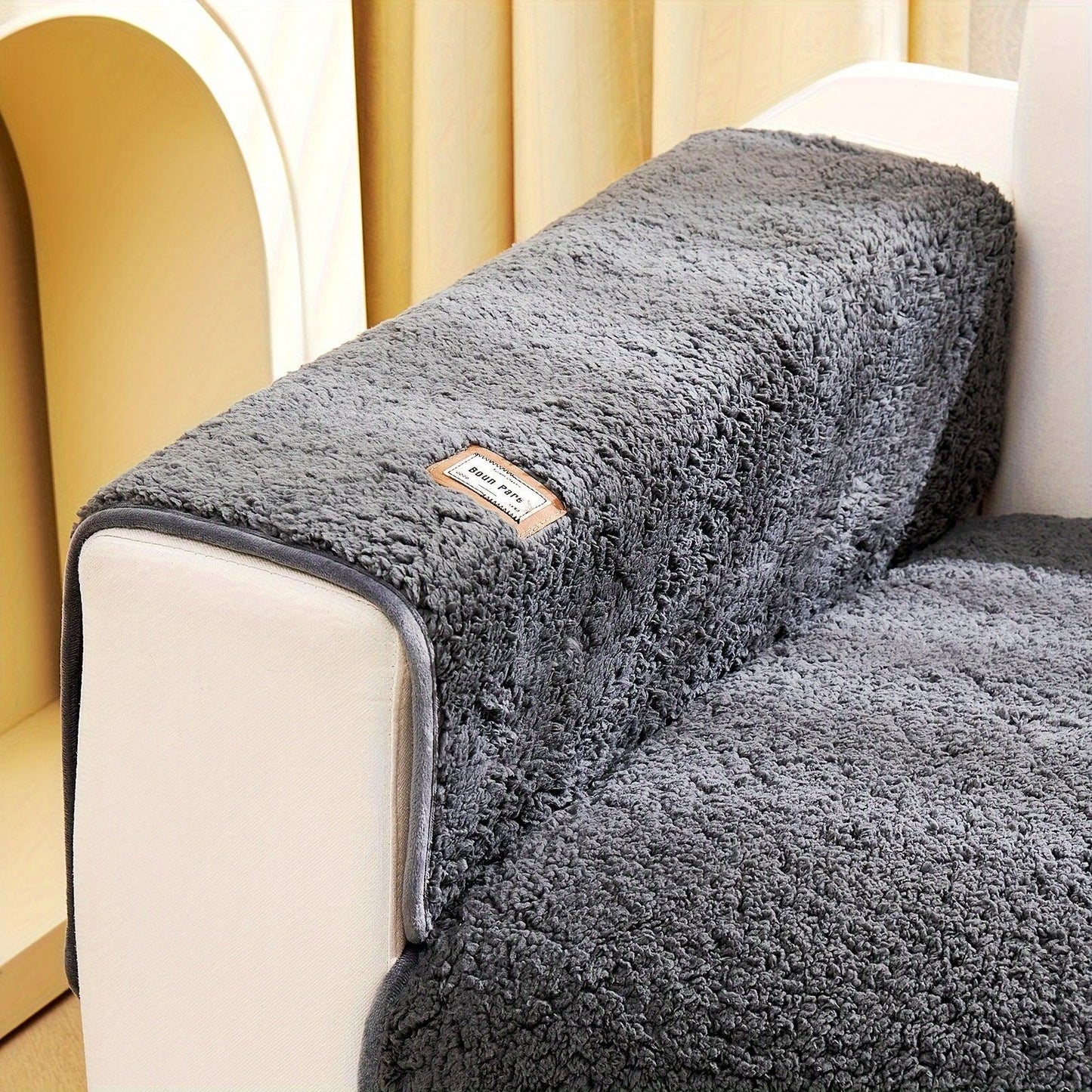 Durable 3 cushion couch cover | High-Quality Plush Sherpa Sofa Cover
