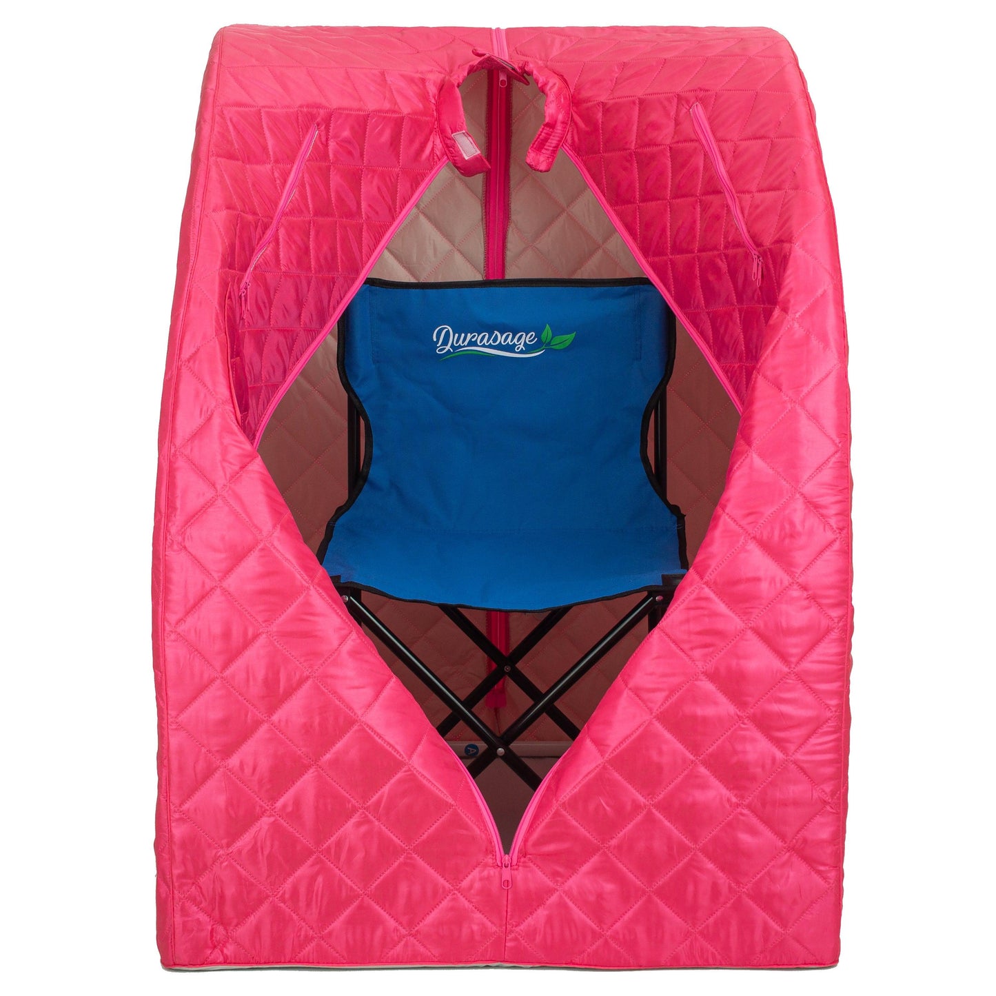 Durasage Lightweight Portable Personal Steam Sauna Spa for Relaxation at Home, 60 Minute Timer, 800 Watt Steam Generator, Chair Included - Fuchsia