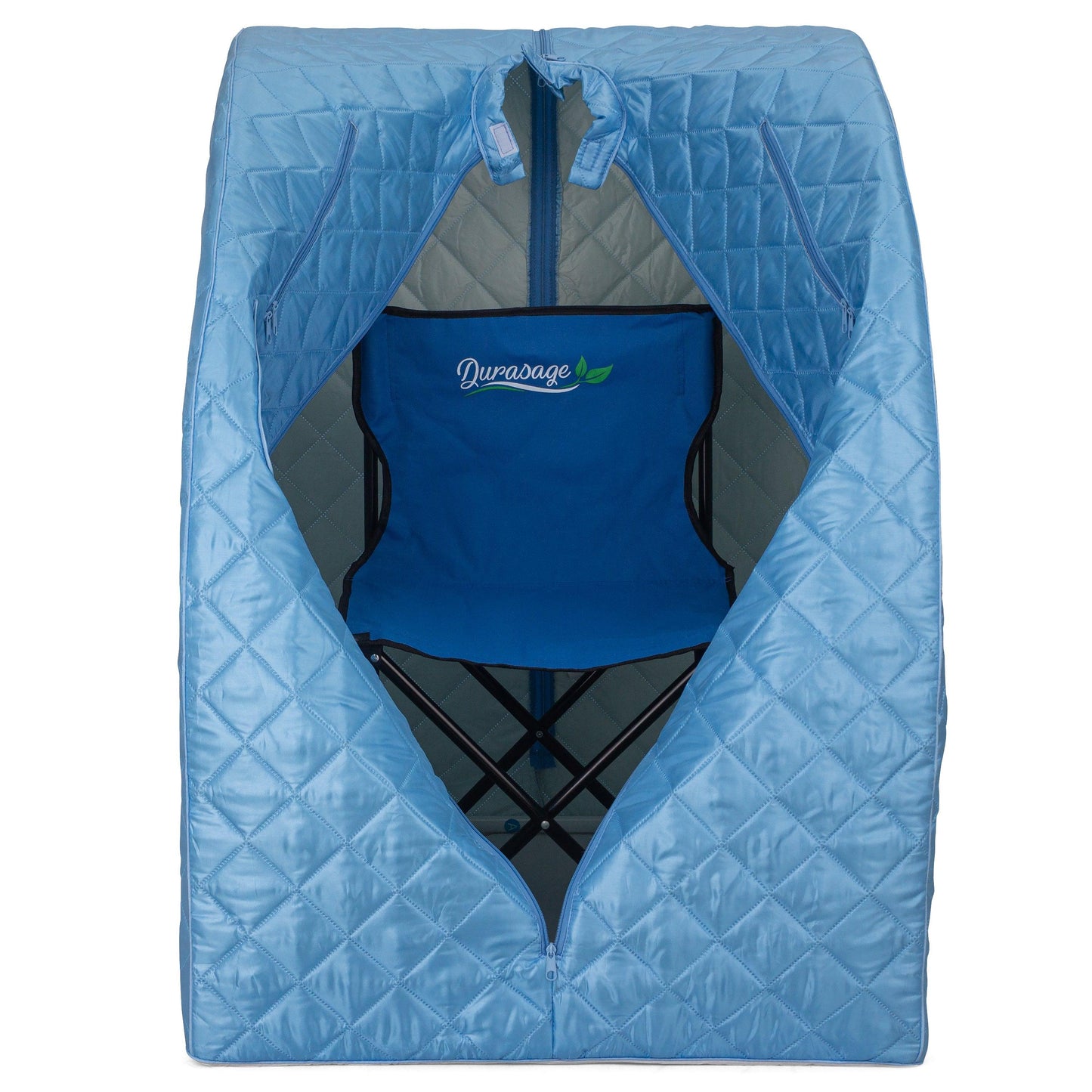 Durasage Lightweight Portable Personal Steam Sauna Spa for Relaxation at Home, 60 Minute Timer, 800 Watt Steam Generator, Chair Included - Light Blue