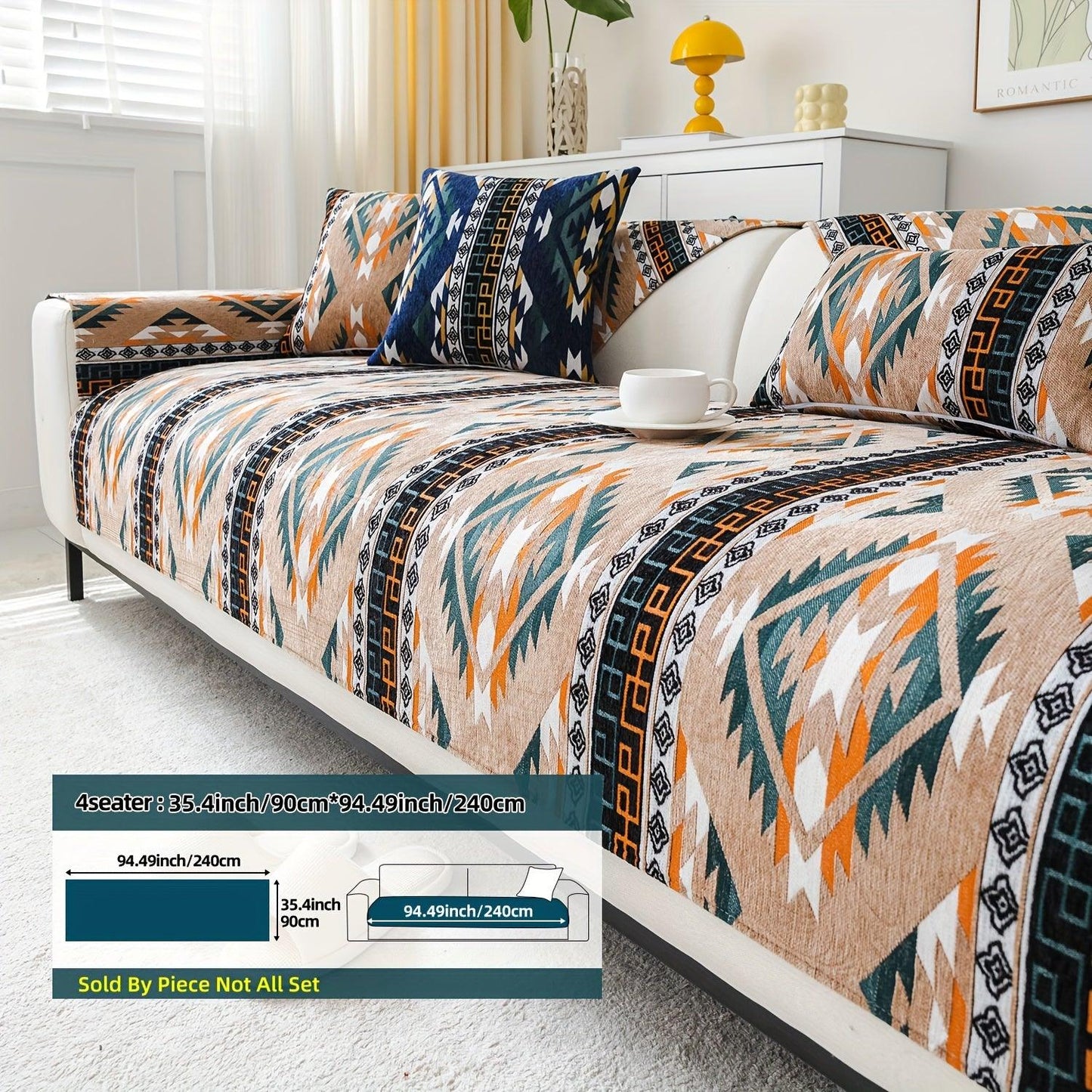 Linen Couch Slipcover | Boho Dog Proof Couch Slipcovers for All-Season