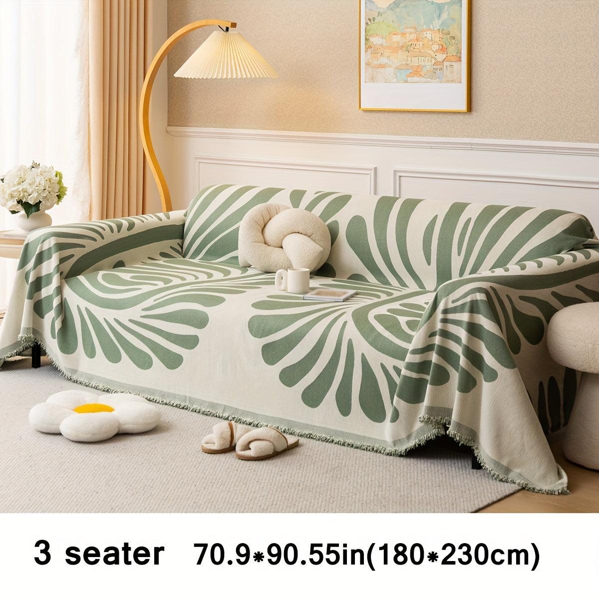 Versatile Chenille Sofa Cover - Pet-Friendly, Orange Dog Couch Cover