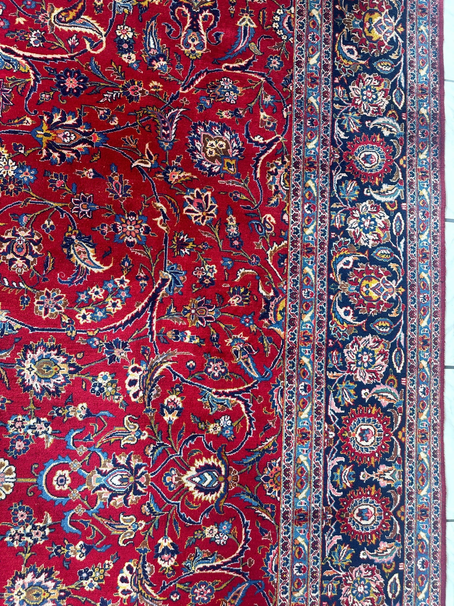 Incredible Persian Kashan All Over Wool Rug 10’2” x 14’