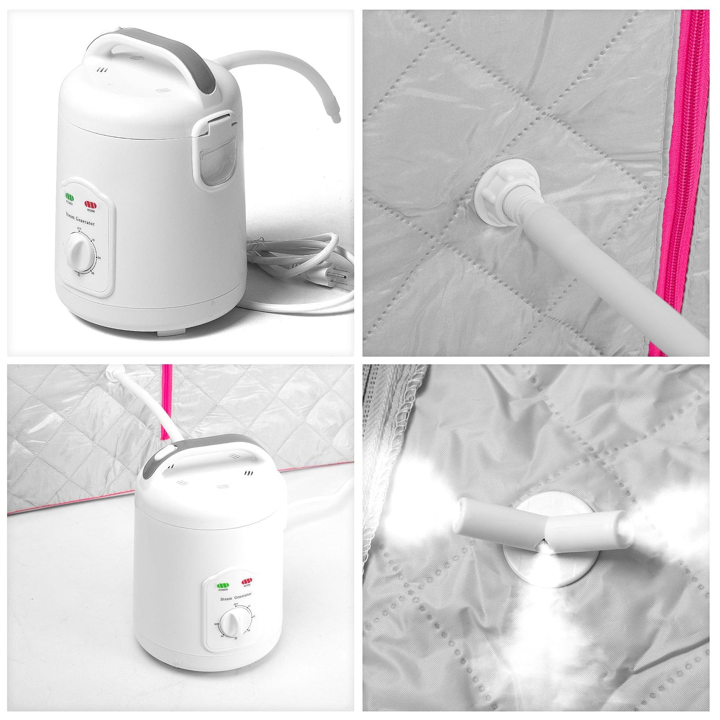 Lightweight Personal Steam Sauna for Weight Loss, Detox & Relaxation, 60 Minute Timer - Pink