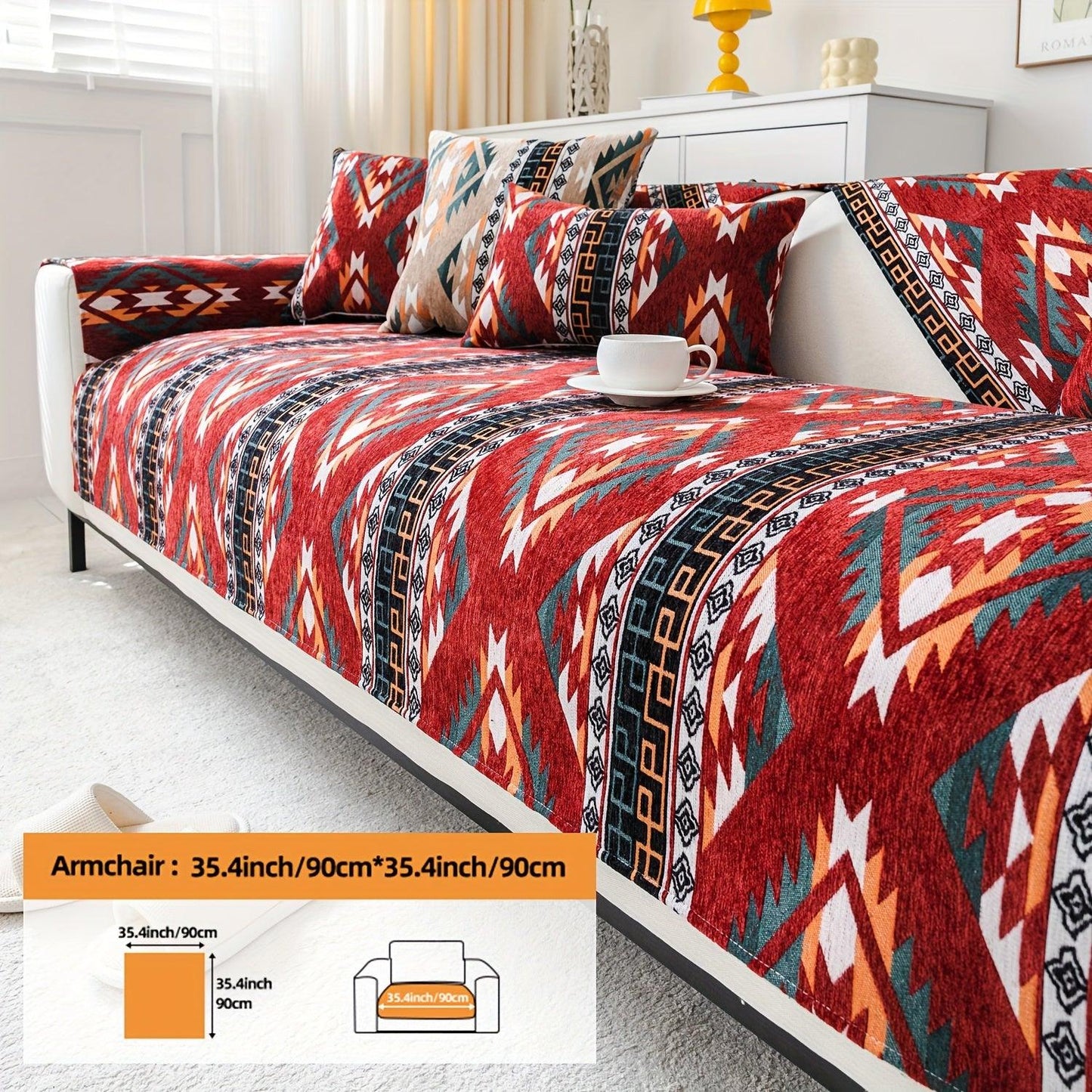 Linen Couch Slipcover | Boho Dog Proof Couch Slipcovers for All-Season