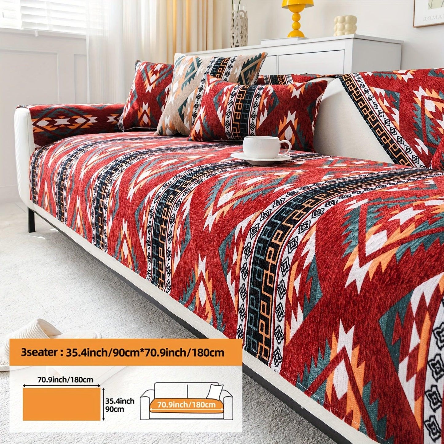 Linen Couch Slipcover | Boho Dog Proof Couch Slipcovers for All-Season