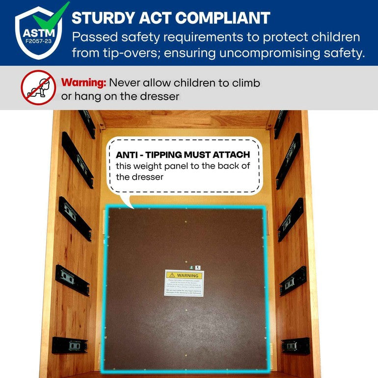 Acacia Harmony Dresser with 5 Drawers for Stylish Storage Solutions