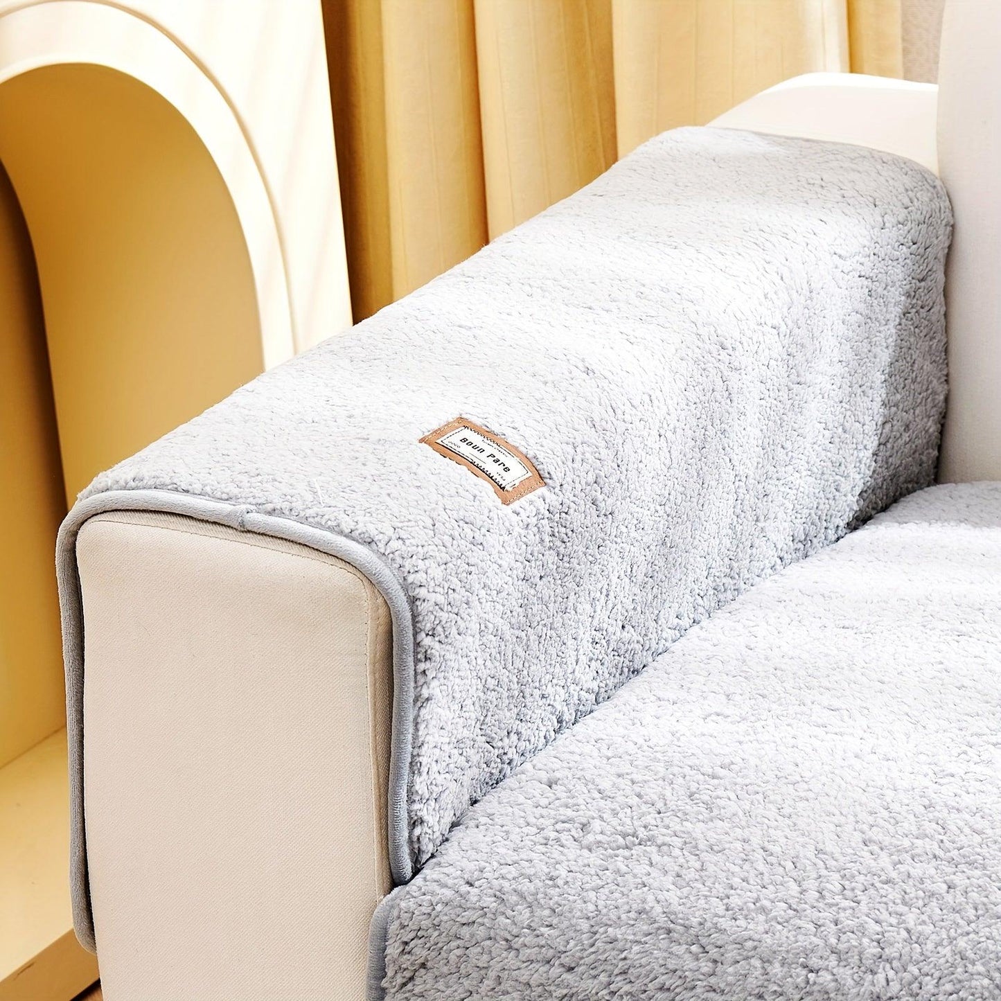 Durable 3 cushion couch cover | High-Quality Plush Sherpa Sofa Cover