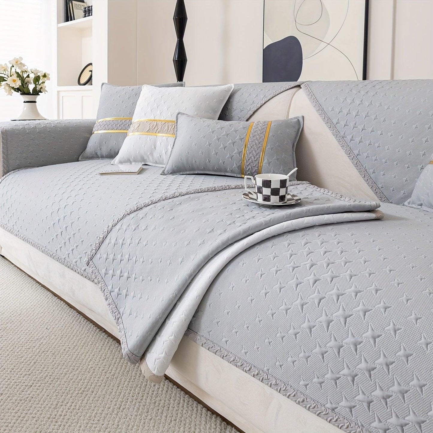 Summer Cooling Silk Non-slip Sofa Cover- Couch Cover for Dogs