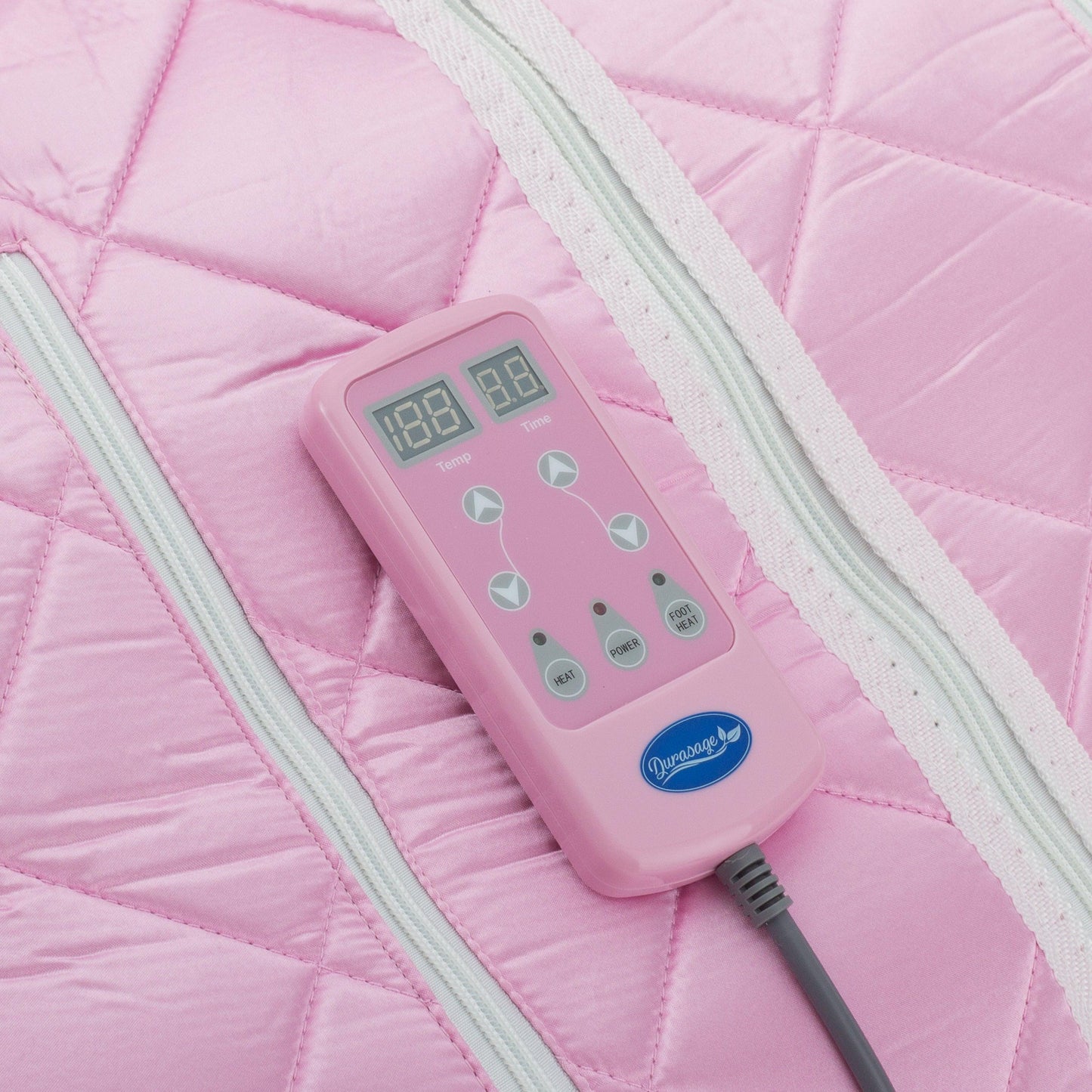 Large Portable Low EMF Negative Ion Indoor Sauna with Chair and Heated Footpad Included - Light Pink