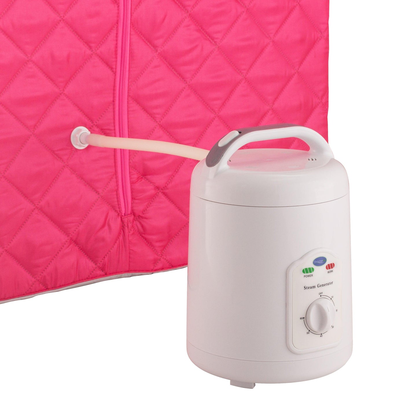 Durasage Lightweight Portable Personal Steam Sauna Spa for Relaxation at Home, 60 Minute Timer, 800 Watt Steam Generator, Chair Included - Fuchsia