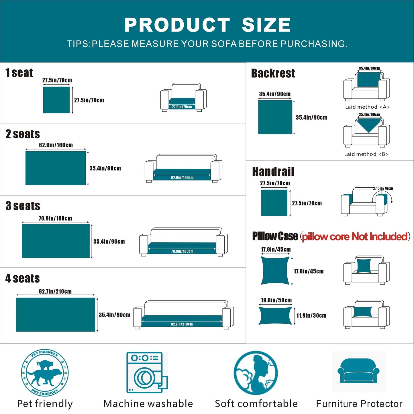 Pet-Friendly Couch Cover for Dogs, Non-Slip & Breathable