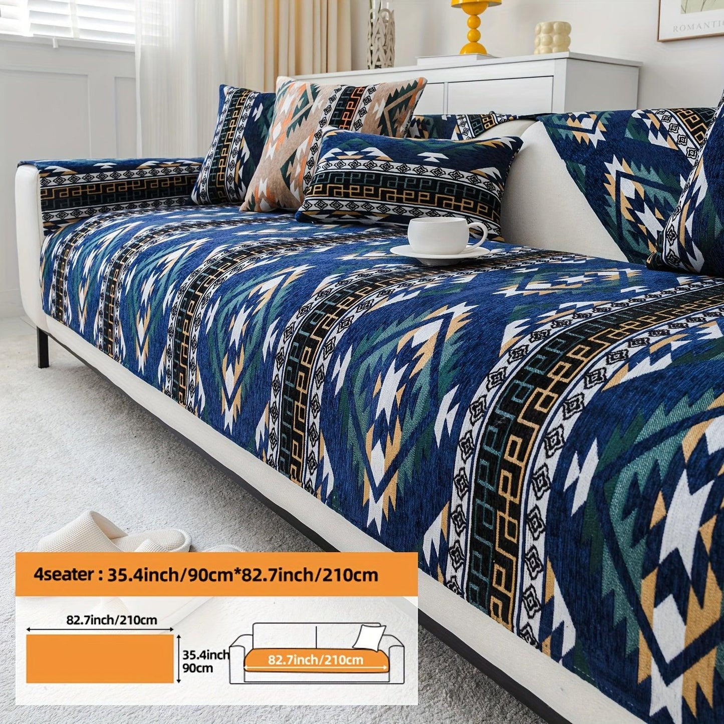 Linen Couch Slipcover | Boho Dog Proof Couch Slipcovers for All-Season