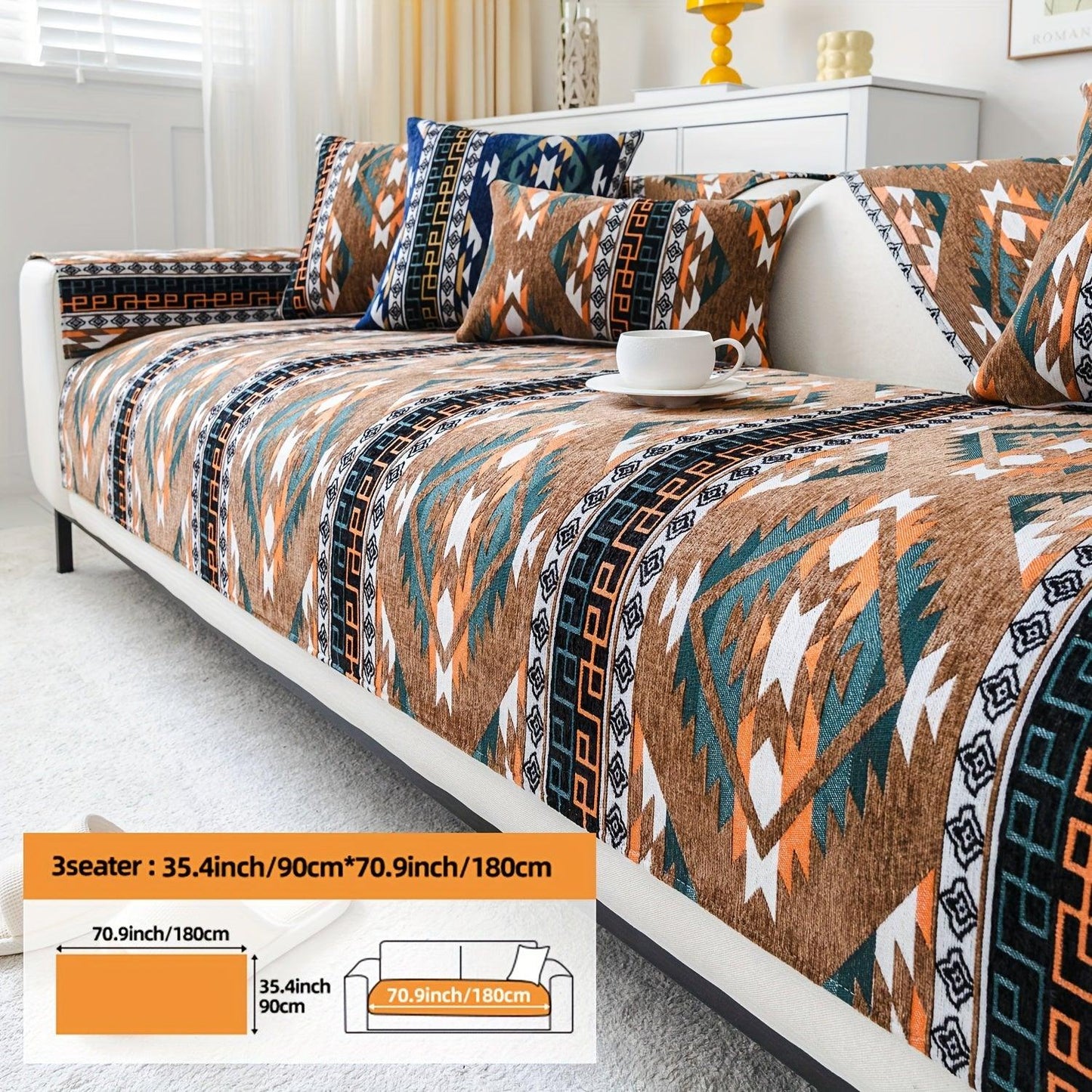 Linen Couch Slipcover | Boho Dog Proof Couch Slipcovers for All-Season