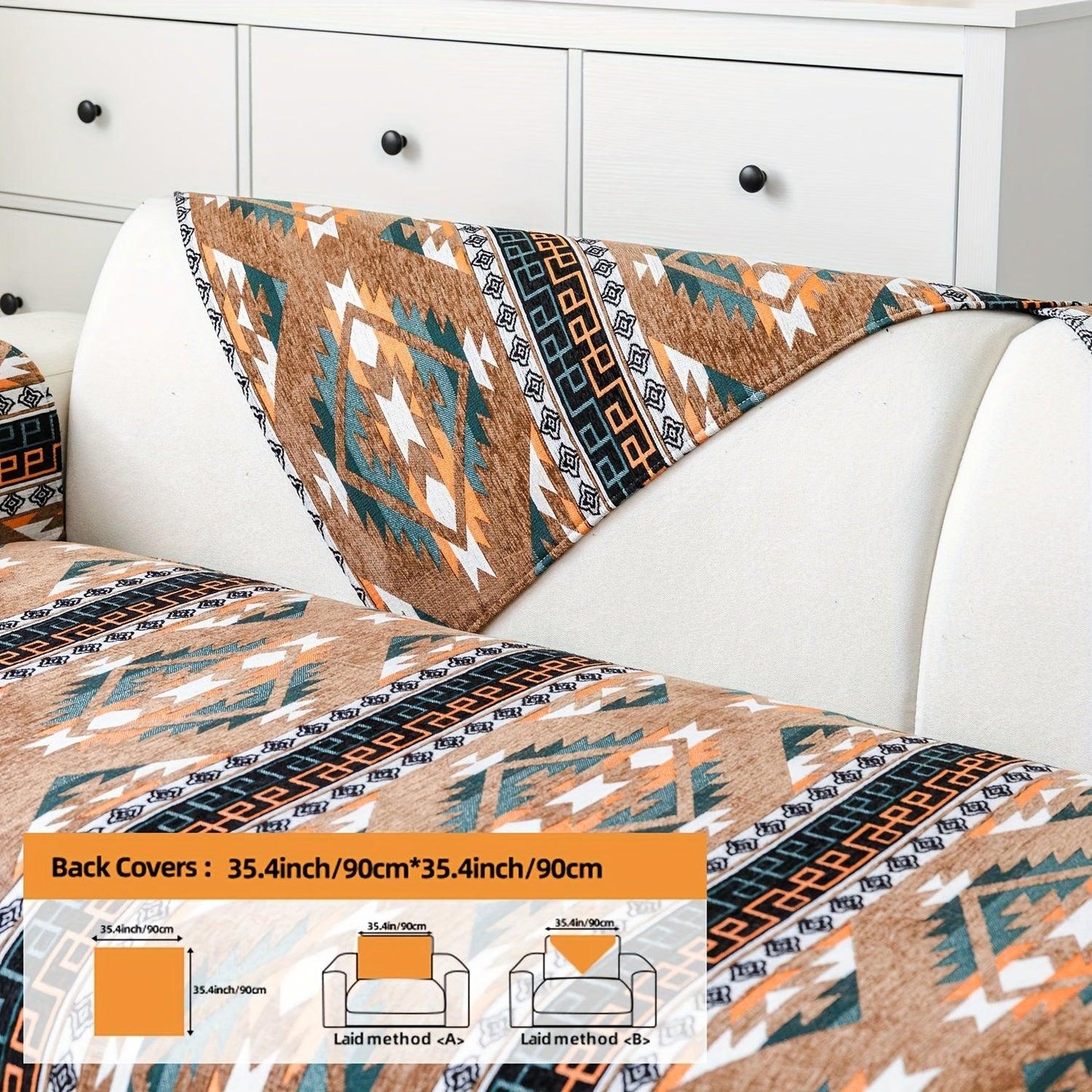 Linen Couch Slipcover | Boho Dog Proof Couch Slipcovers for All-Season