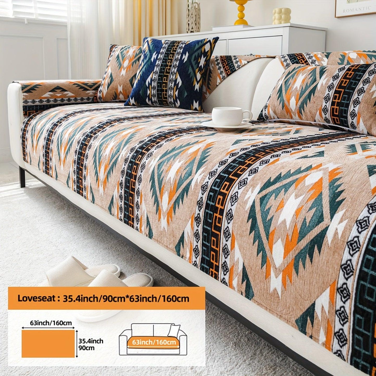 Linen Couch Slipcover | Boho Dog Proof Couch Slipcovers for All-Season