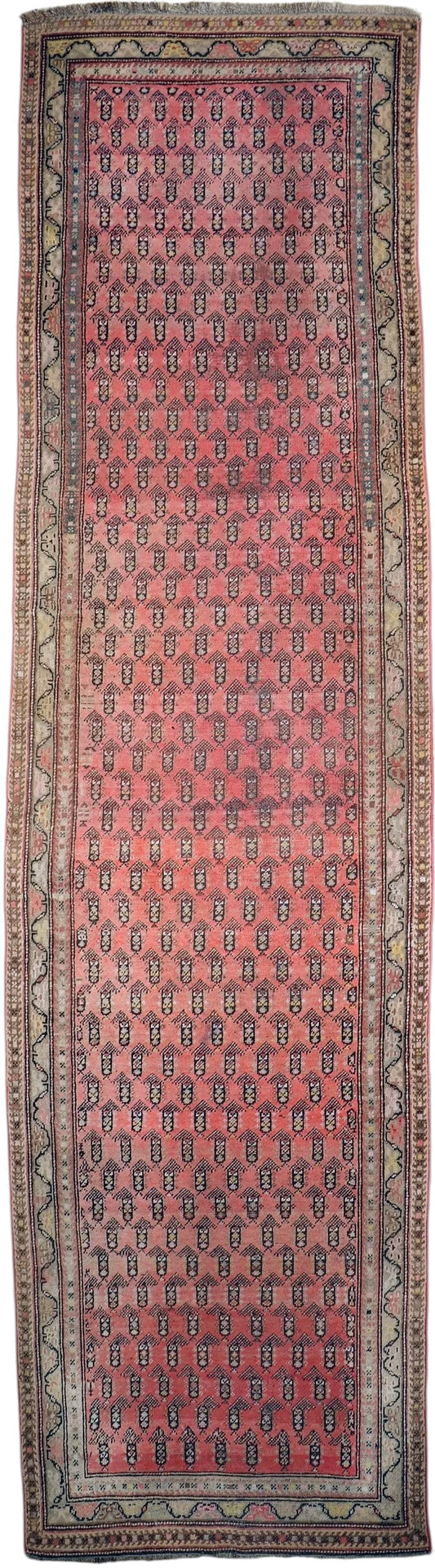 Antique Armenian Karabakh Wool Runner – 3’3” x 12’8” – Hand-Knotted Long Corridor Rug