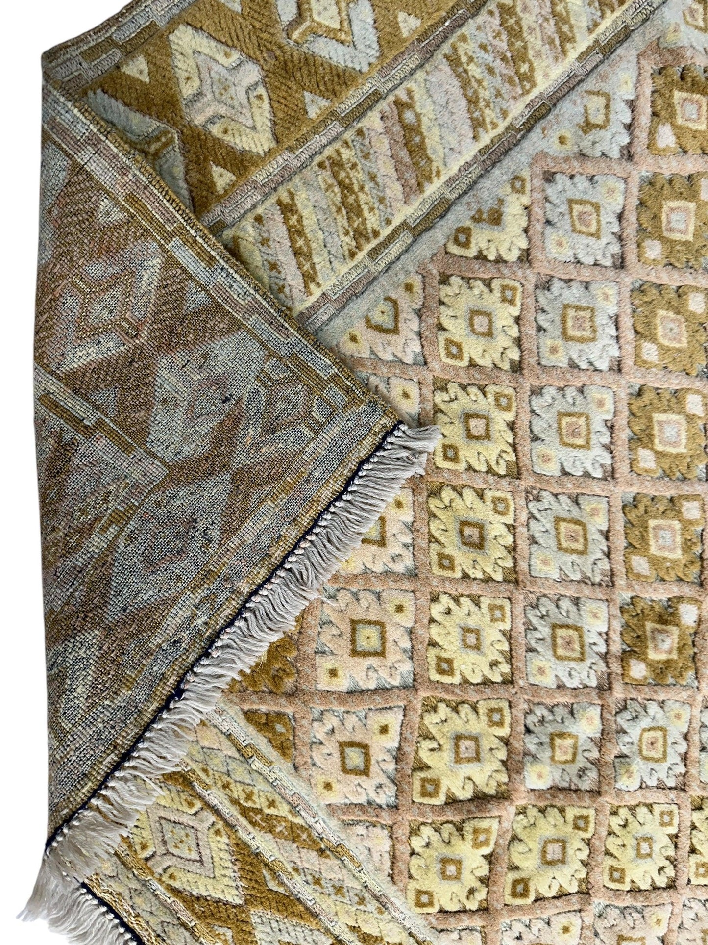 Hand-Knotted Afghani Nakhunak Wool Rug - 4' x 4'11"