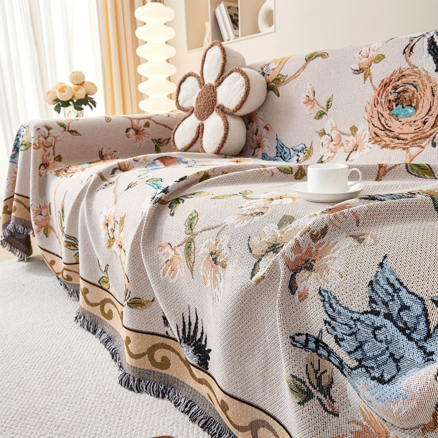 Floral Couch Cover – Heavy Duty Dog Proof & Bed Bug Resistant Sofa Protector