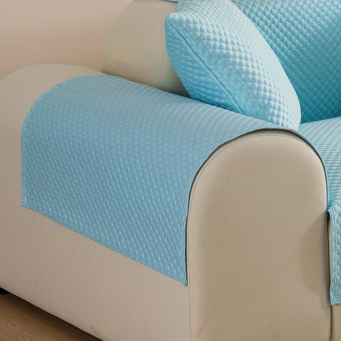 Breathable Ice Silk Light Gray Couch Cover - Cooling & Anti-Scratch