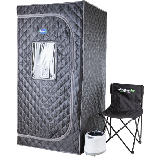 Durasage Portable Full Body Steam Sauna for at Home | 1200W 2.6L Steam Generator Including Remote Control | Portable Chair (1-Person)