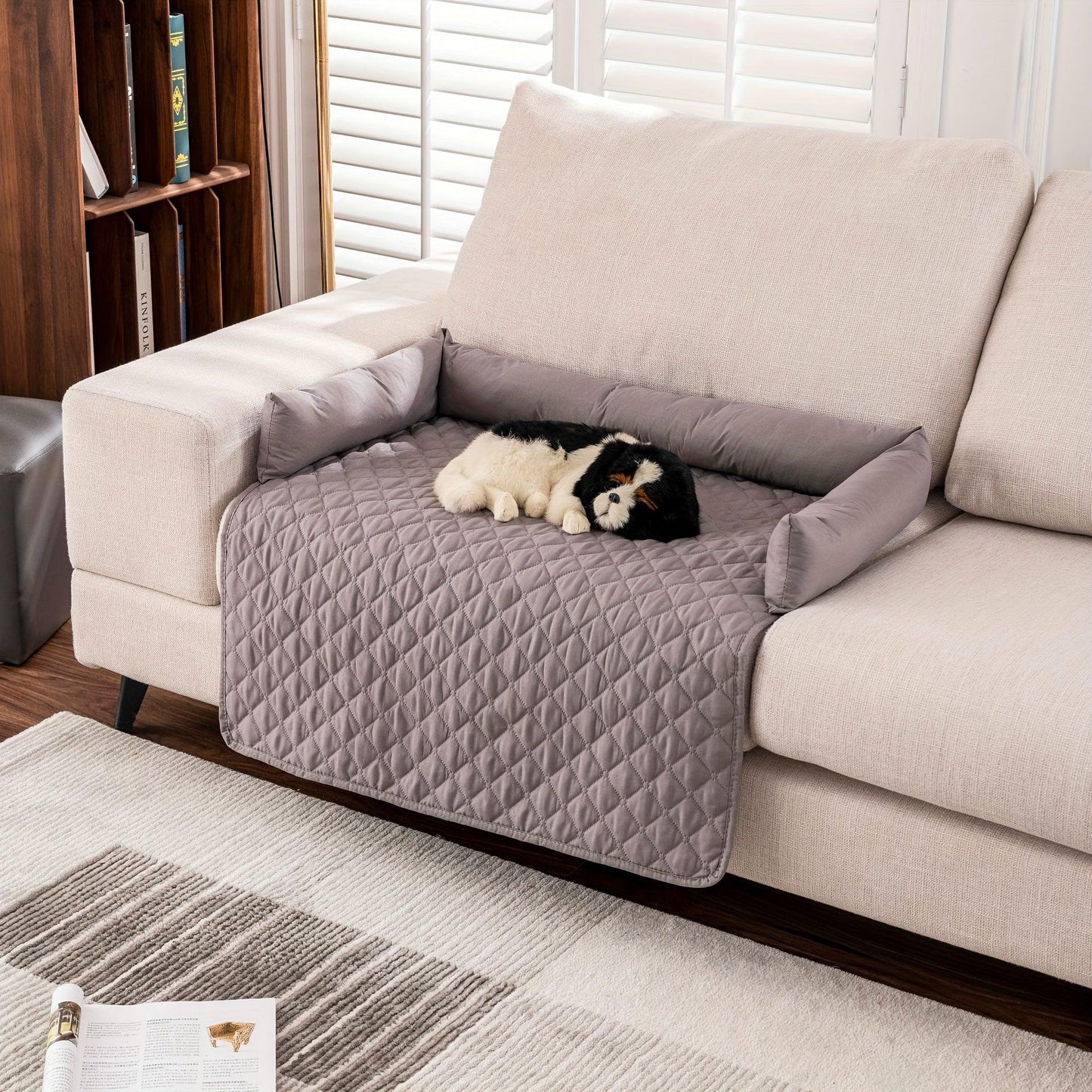 Fluffy Calming Dog Bed Sofa Cover - Pet Mat for Ultimate Comfort