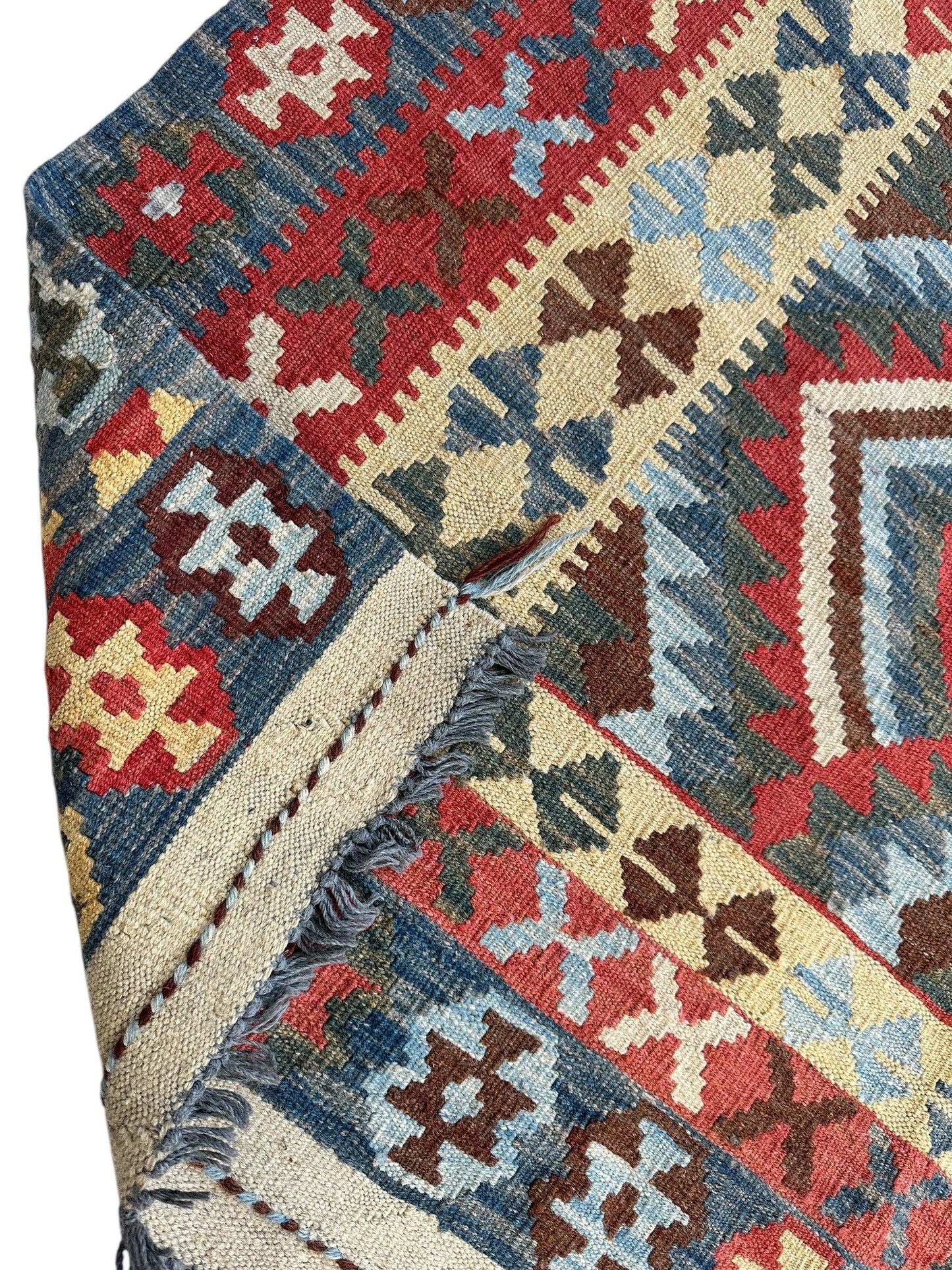 Afghani Maimana Kilim Wide Runner Rug 3’3” x 6’8”