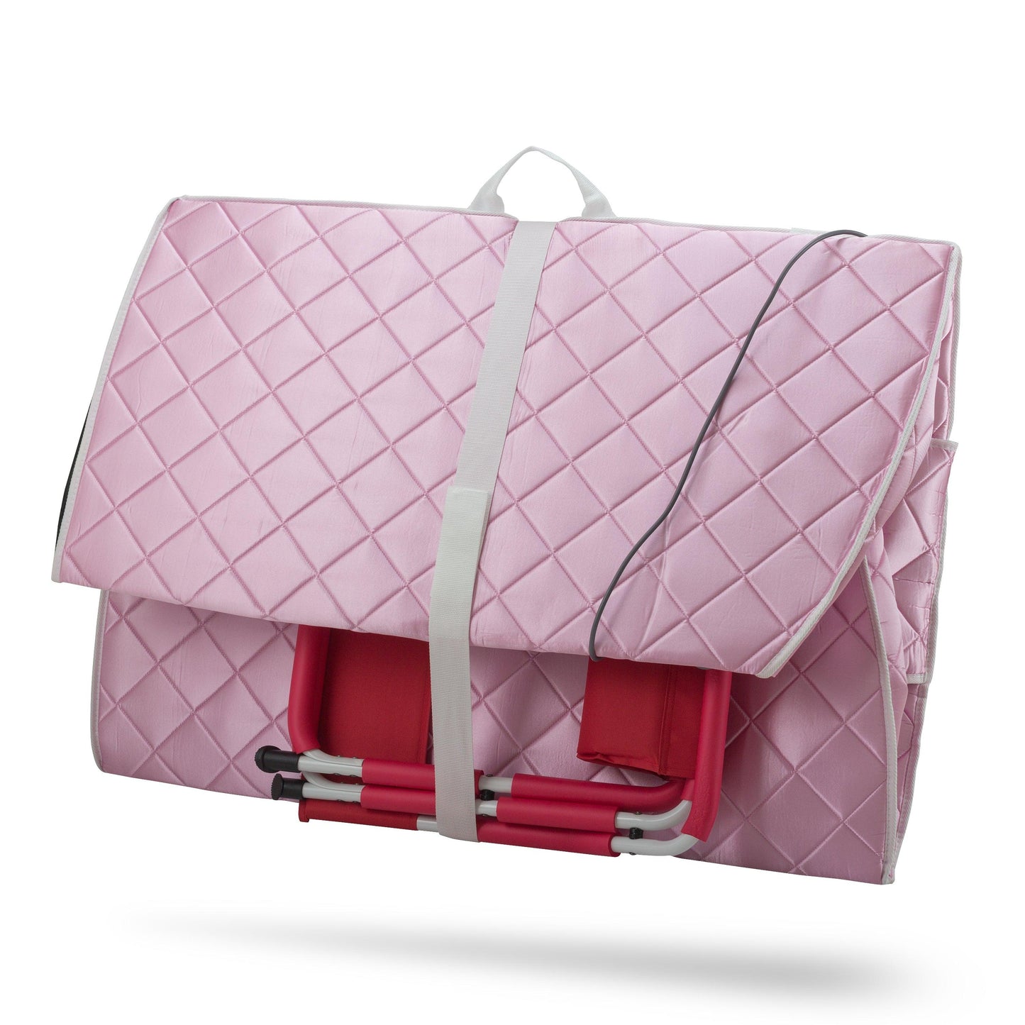 Large Portable Low EMF Negative Ion Indoor Sauna with Chair and Heated Footpad Included - Light Pink