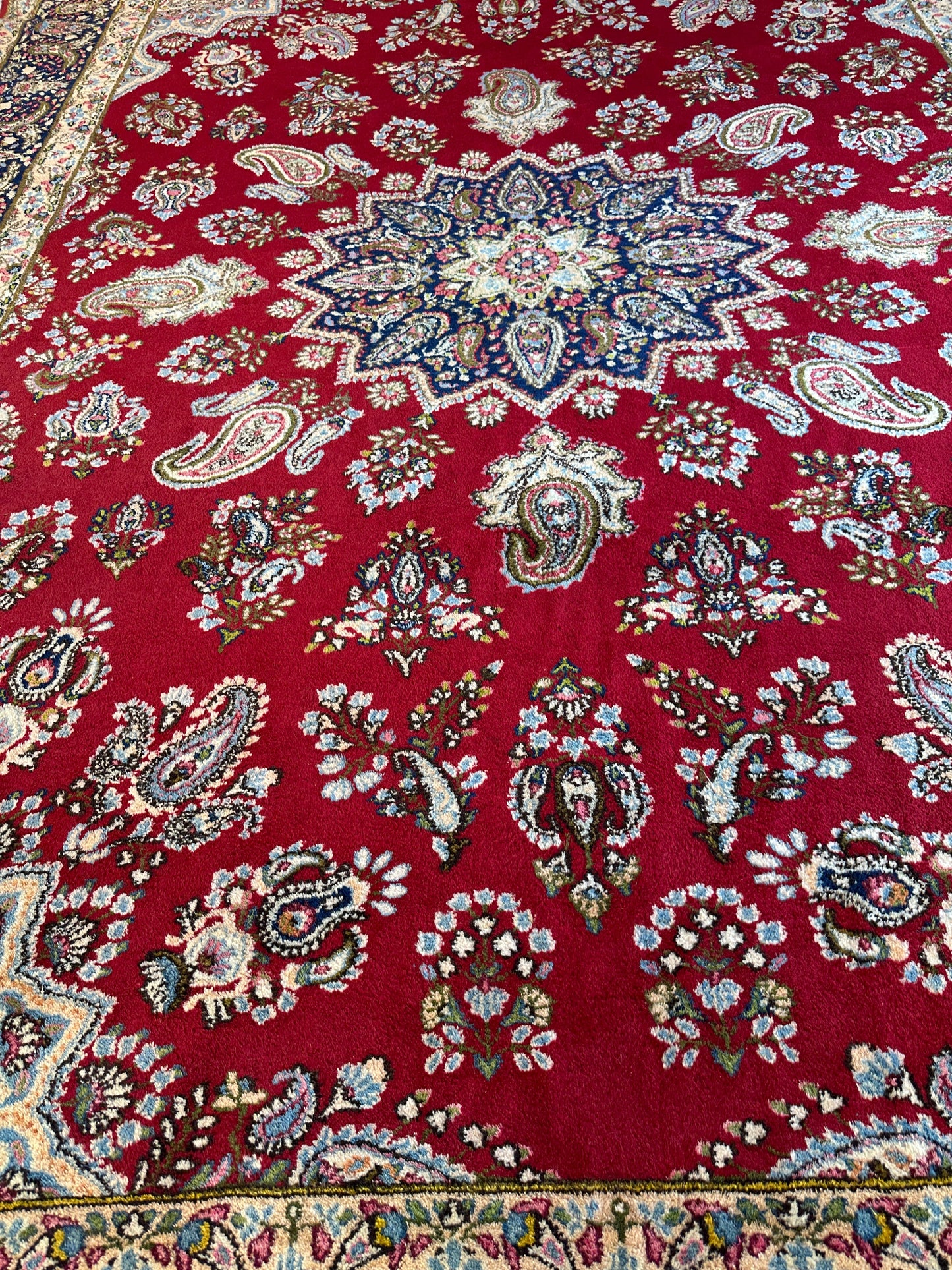 Vintage Kirman Persian Rug | 9’9” x 14’ | Thick Full-Pile Wool | Circa 1960 | K2029