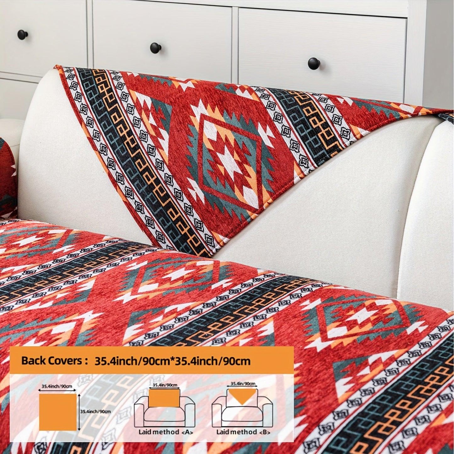 Linen Couch Slipcover | Boho Dog Proof Couch Slipcovers for All-Season