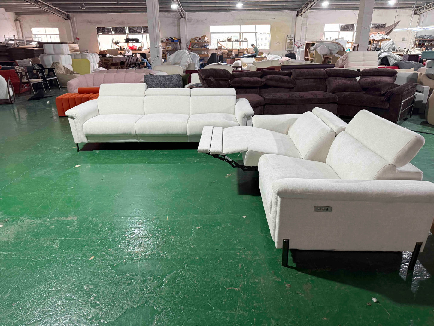 Disen Équilibré Electric Recliner Sofa – Italian Minimalist Dual-Seat Fabric Sofa Bed with Glide Motion & Infinite Positioning
